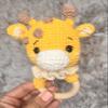 Baby Rattle Crochet Gift, Nordic Style Animal Giraffe Rattle, Wooden Teether Ring, Newborn Baby Boy Crochet, Girl, Mom to be, Infant, Gender Neutral Shower Custom Gift view 4