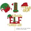 1 Pack Christmas ELF Cake Topper Glitter Santa Hat Boots Cake Pick Decorations Willit Be Cake Decorations for Merry Christmas Xmas Theme Party Supplies view 3
