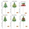 24 Pack Christmas Tree Cupcake Toppers Glitter Merry Christmas Cupcake Picks Red Car Cake Decorations for Merry Christma Tree Xmas Theme Party Cupcake Decorations Supplies view 2