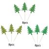 24 Pack Christmas Tree Cupcake Toppers Glitter Picks - Merry Christmas New Year Holiday Baby Shower Kids Birthday Party Decorations Supplies Green view 3