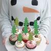 24 Pack Christmas Tree Cupcake Toppers Glitter Picks - Merry Christmas New Year Holiday Baby Shower Kids Birthday Party Decorations Supplies Green view 4