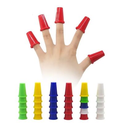 10pc Double Red Thimble Nested Double Finger Cap Professional Magic Props Red Finger Caps Gimmick Close up Real Street Stage Magic Trick