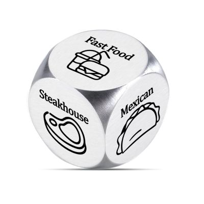 10 Year for Him Her - Food Decision Dice for Date Night - What to Eat for Dinner - Funny Gag Gift for Women Men Adults Couples - Birthday Easter Basket Stuffers