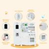 OLAKIDS Kids Kitchen Playset, Wooden Play Kitchen for Toddlers with Blackboard Telephone, Water Dispenser Fridge Stove Oven Sink, Pretend Play Toys Cooking Gift for Boys Girls view 3