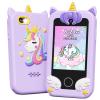 KOKODI Kids Smart Phone Toys, Birthday Gifts Unicorn Toddler Play Phone for Girls 3-10, Touchscreen HD Dual Camera Cell Phone, Travel Toy Preschool Learning Toy for Kids (Purple) view 1