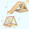2 in 1 Climbing Toy for Toddlers, 3-Sided Montessori Wooden Triangle Climber with Sliding Ramp, Climbing Net & Board view 2
