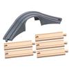 ToysCentral Basics Railway Bridge Figurine Wooden Train Track Expansion, Simulation, DIY Train Track Railway for Railroad Set Home Woodland, Gray view 1