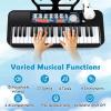 Honey Joy Kids 37-Key Black Keyboard Piano with Music Stand & Bench, Toy Baby Grand Piano for Girls & Boys view 4