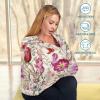 Flradish Floral Print Stretchy Baby Car Seat Cover Soft Breathable Nursing Cover Breastfeeding Cover Multiuse Infant Carseat Stroller Cover for Girls and Boys view 4