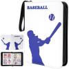 ProCase 4-Pocket Baseball Card Binder Fits 440 Cards, Sport Trading Card Album Book with 55 Sleeves for Baseball Colletible Card Holder -Medium, Blue view 1