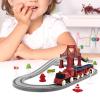 Aosekaa 40 Pieces Train Set Classic Toy, Railway Learning Educational Toys, Electric Track Accessories Car Set for Girls Boys Kids, Red view 2