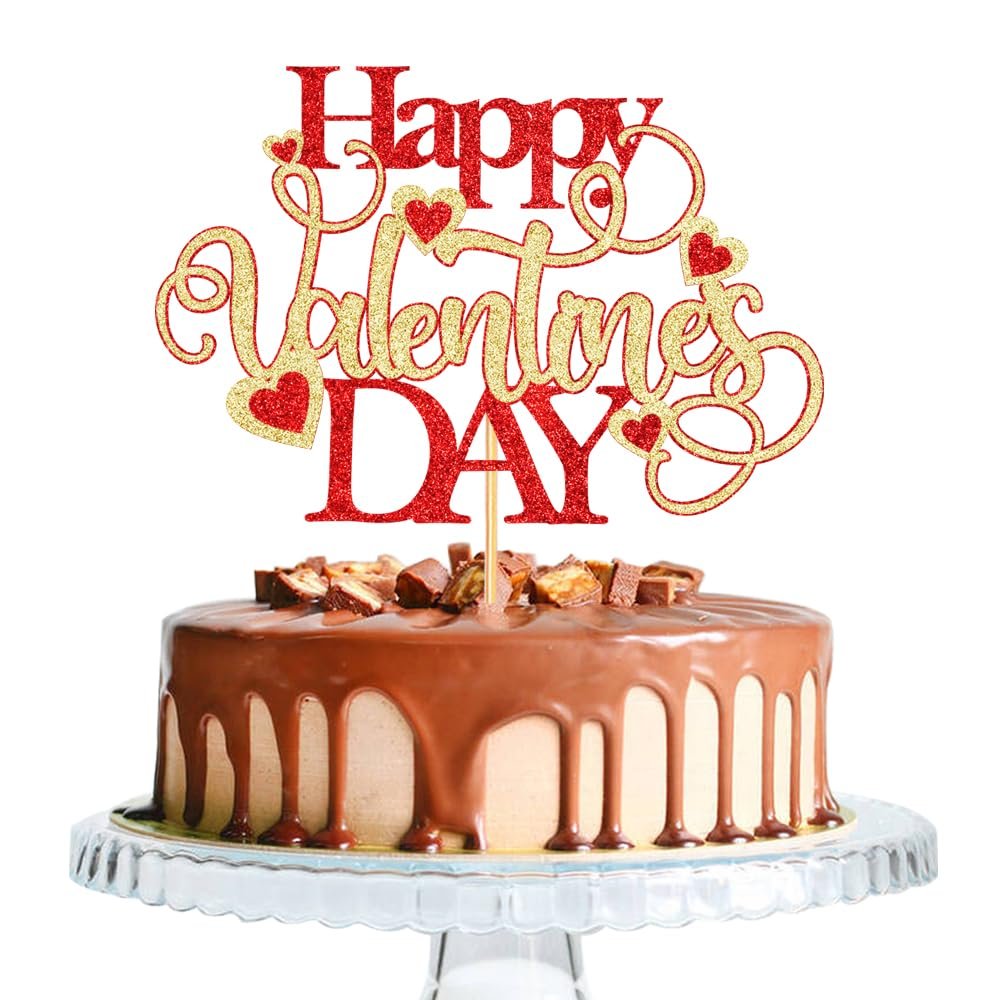 Happy Valentine's Day Cake Topper-Valentine's Day Party Decorations-Wedding Anniversary Party Decorations (340)