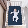 david's kids 2 Pack Waterproof Mini Crib Mattress Protector, Fit Pack N Play, Playard and Mini Crib Mattresses, Ultra Soft Breathable Pad Cover for Boys Girls Neutral, Grey & Navy Blue Checker view 2