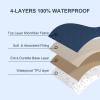 david's kids 2 Pack Waterproof Mini Crib Mattress Protector, Fit Pack N Play, Playard and Mini Crib Mattresses, Ultra Soft Breathable Pad Cover for Boys Girls Neutral, Grey & Navy Blue Checker view 4