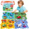 VESPRO 4 Series Toddler Car Track Set, 68PCS Kids Car Track Play Set, Educational Puzzle Toys for Kids Ages 3+ Boys and Girls view 1