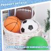LovesTown 4-Pack Sports Balls, 5-Inch Soccer Ball, Basketball, Playground Balls & 7 Inches Footballs for Toddlers 1-3, Adults, Birthday Party Favors for Kids, Valentines Exchange Gifts view 3