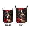 Foruidea Rose Dog Laundry Basket,Laundry Hamper,Collapsible Storage Bin, Oxford Fabric Clothes Baskets,Nursery Hamper For Home,Office,Dorm,Gift Basket view 4