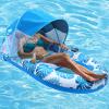 COOLCOOLDEE Pool Lounge Float with Canopy UPF50+,Extra Large Pool Floats for Adults Heavy Duty,Inflatable Lounger Float with Cup Holder & Backrest,Footrest view 1