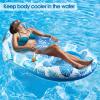 COOLCOOLDEE Pool Lounge Float with Canopy UPF50+,Extra Large Pool Floats for Adults Heavy Duty,Inflatable Lounger Float with Cup Holder & Backrest,Footrest view 3