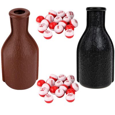 BESPORTBLE 2 Sets Billiards Pea dice Box Party Billiard dice Props Number Dice Cup Billiard Accessories Plastic Pool Table Props Set Medicine Bottle Plastic Billiard Prop Plastic dice Ball
