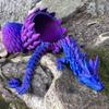 Gucgres 12inch Gradient 3D Printed Dragon in Egg with Scale Movable Articulated Crystal Dragon3d Molding Legendary Dragon Home Office Decor or Desk Toys to Relieve Boredom (Blue+Purple) view 1
