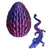 Gucgres 12inch Gradient 3D Printed Dragon in Egg with Scale Movable Articulated Crystal Dragon3d Molding Legendary Dragon Home Office Decor or Desk Toys to Relieve Boredom (Blue+Purple) view 2