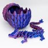 Gucgres 12inch Gradient 3D Printed Dragon in Egg with Scale Movable Articulated Crystal Dragon3d Molding Legendary Dragon Home Office Decor or Desk Toys to Relieve Boredom (Blue+Purple) view 3