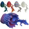 Gucgres 12inch Gradient 3D Printed Dragon in Egg with Scale Movable Articulated Crystal Dragon3d Molding Legendary Dragon Home Office Decor or Desk Toys to Relieve Boredom (Blue+Purple) view 4
