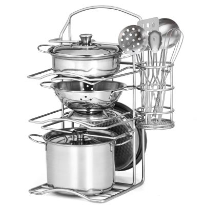 12Pcs Kids Pots and Pans Playset, Pretend Play Kitchen Set Toy Stainless Steel Pots and Pans Cooking Toys Accessories for Kids Toddler Age 3 Years Old