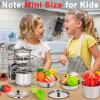 12Pcs Kids Pots and Pans Playset, Pretend Play Kitchen Set Toy Stainless Steel Pots and Pans Cooking Toys Accessories for Kids Toddler Age 3 Years Old view 4
