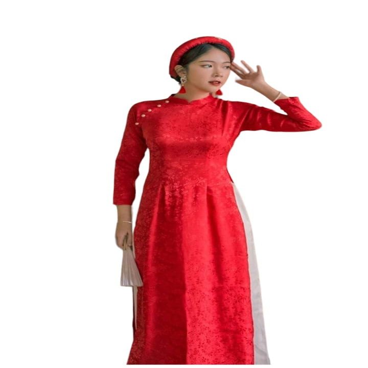A49 Ao Dai Gam Ao dai Vietnam Vietnamese Traditional Ao Dai For Women, Ao Dai For Women, Vietnamese Dress For Women, Ao Dai Dress For Women ao dai Tet Lunar New Year (M, Pink)