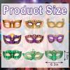 9 Pack Mardi Gras Paper Masks Carnival Parade Face Masks Diamonds Cardboard Masks for Mardi Gras Costume Dress Up Accessories Mardi Gras Photo Props for Women Girls Masquerade Party Favor Supplies view 2