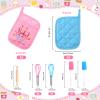 RoundFunny 24 Pcs Kids Mini Baking Supplies with Kitchen Utensil, Pot Holders, Spatula, Rolling Pin, Whisk for Kids Classroom School Exchange Party Favors (Small) view 2