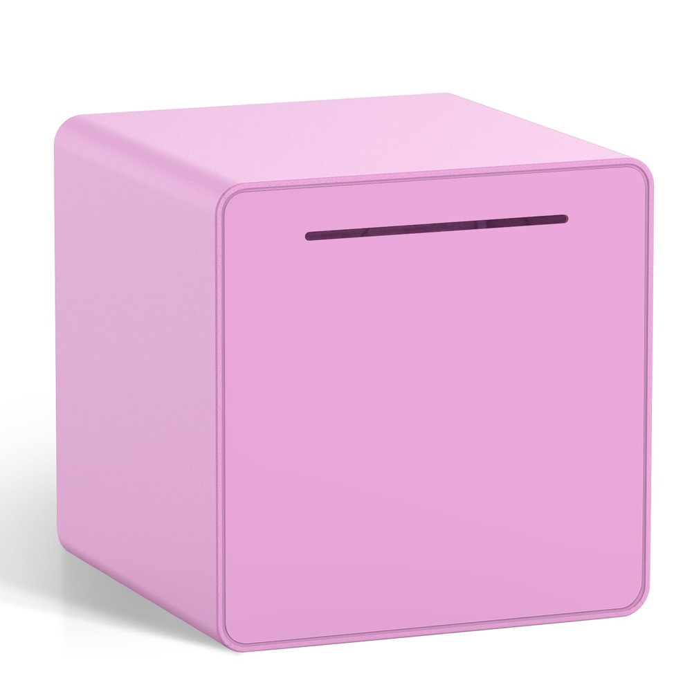 6" Piggy Bank for Adults for 2026 Savings, Must Break to Open Adult Piggy Bank for Cash, Interactive DIY Assembly Unopenable Money Savings Box (Pinkish Purple)