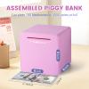 6" Piggy Bank for Adults for 2026 Savings, Must Break to Open Adult Piggy Bank for Cash, Interactive DIY Assembly Unopenable Money Savings Box (Pinkish Purple) view 2