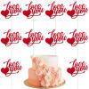 10PCS Valentines Heart Cake Toppers Glitter Letter Cupcake Toppers for Valentines Day Birthday Wedding Anniversary Engagement Party Cake Decoration Supplies Red view 1