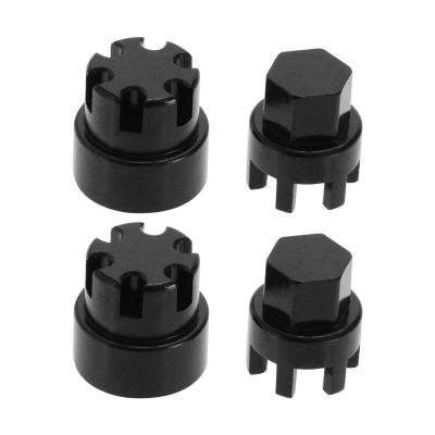 Be In Your Mind 4PCS M2 Wheel Nut Cap RC Car Wheel Dust Nut CNC Aluminium Locking Hub for 1/24 RC Crawler Cars Compatible with Axial SCX24 Deadbolt JLU Gladiator Bronco, Black