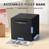 6" Piggy Bank for Adults for 2026 Savings, Must Break to Open Adult Piggy Bank for Cash, Interactive DIY Assembled Unopenable Money Savings Box (Black) view 2