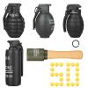 5pack,Toy-Hand Grenade for CS Battle Game,with 50 Foam Ammo Tactical CS-Grenade Fun Impact Pull Ring Grenade Toys Halloween Outdoor Sport for Age 14 Years Old and up and Adults view 1