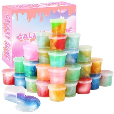 Galaxy Slime Party Favors 30 Pack, Stretchy, Non-Sticky, Non-Mess Party Favors Fidget Toy for Girls and Boys Christmas Stocking Stuffers - Valentine Kids Slime, Classroom Reward