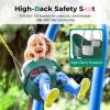 DECORLIFE Toddler Swing, Baby Swing Outdoor High Back Full Bucket Swing Set, 330lb Capacity, Safety Design, Plastic-Coated Chains and Quick-Snap Carabiners for Backyard, Playground view 2