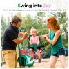 DECORLIFE Toddler Swing, Baby Swing Outdoor High Back Full Bucket Swing Set, 330lb Capacity, Safety Design, Plastic-Coated Chains and Quick-Snap Carabiners for Backyard, Playground view 4