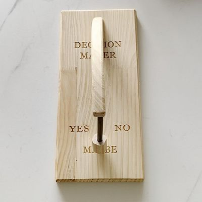 Emery New Decision Makers Carved Oak Wooden Crafts PendantsSee What Decision It Can Make for You (Style 2)