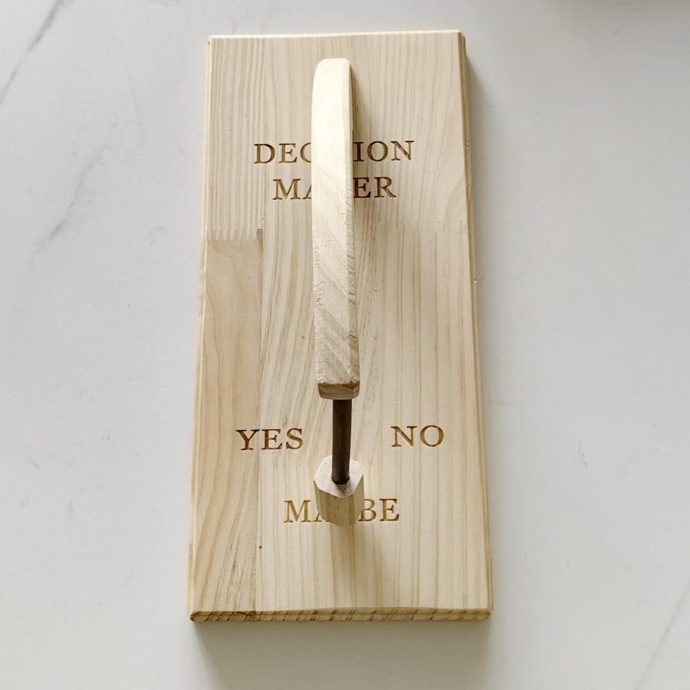 Emery New Decision Makers Carved Oak Wooden Crafts PendantsSee What Decision It Can Make for You (Style 2)