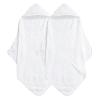 david's kids 2 Pack Hooded Baby Towels, 100% Muslin Cotton 6-Layer Ultra Soft Breathable Absorbent Baby Bath Towels for Infant and Toddler, Newborn Essentials, Large 32x32Inch, White view 1