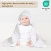 david's kids 2 Pack Hooded Baby Towels, 100% Muslin Cotton 6-Layer Ultra Soft Breathable Absorbent Baby Bath Towels for Infant and Toddler, Newborn Essentials, Large 32x32Inch, White view 3