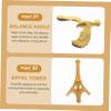 Totority Ornaments Balancing Bird Statue Balance Eagle Balance Bird Gravity Self Balance Toy Eiffel Tower Sculpture Balancing Bird Ornament Kid Toy Wheel Household Zinc Alloy view 3
