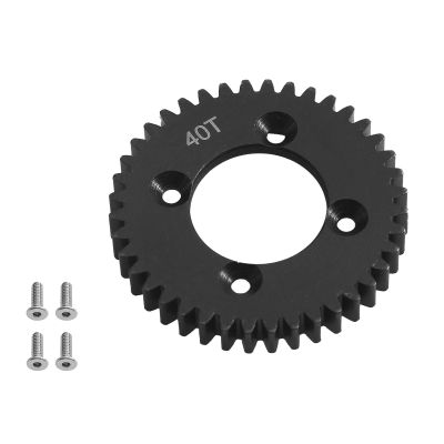 40T Hard Steel Center Differential Spur Gear Wavebox Internal Main Gear Black for Team Losi 1/10 Lasernut Tenacity Ultra 4 Rock Tacer-LOS0302845 LOS232025
