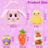 CAMIRUS Fluffy Easter Bunny Basket Set, Easter Basket Playset with Stuffed Plush Bunny Duck Egg Carrot for Baby Kids Easter Party Decorations Supplies Easter Basket Fillers view 3