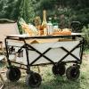 XHTLLO Wagon Cart, Oxford Cloth Heavy Duty Foldable Wagon, 8 Inch Wheels Large Capacity Space Convenient Kids Wagon, for Sporting Events, Concerts[B White] view 2